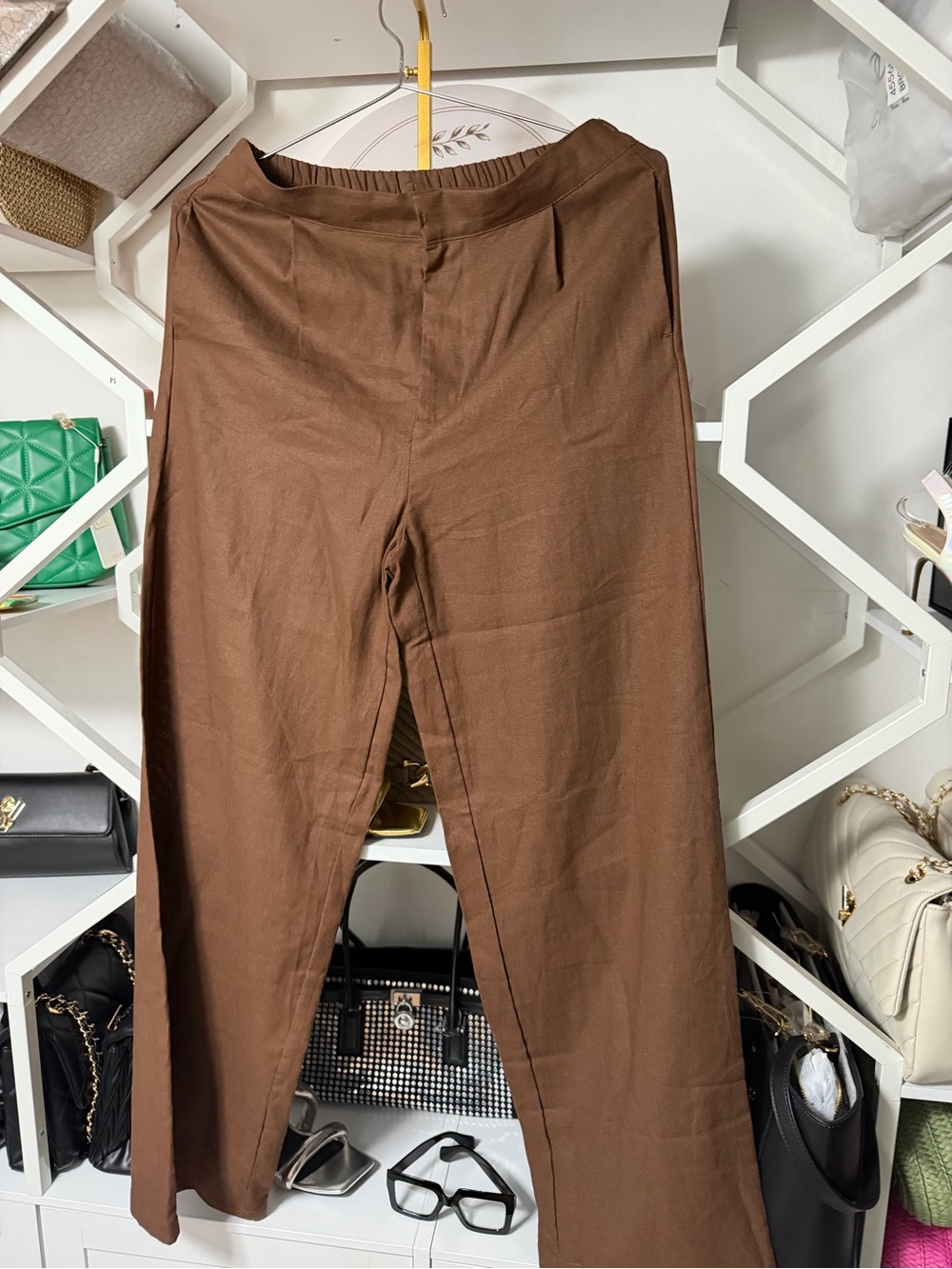 Men's Brown Straight-Leg Pants